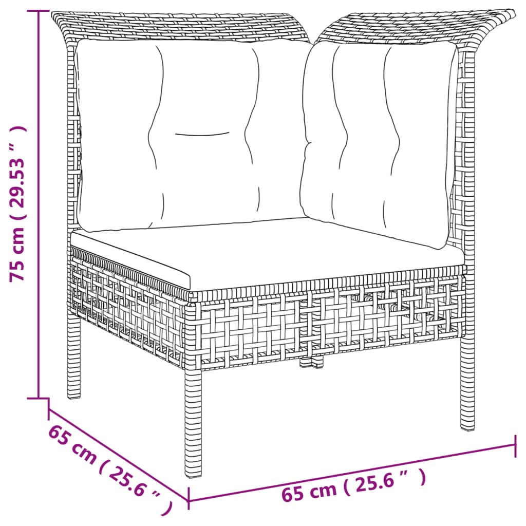 vidaXL Salon de jardin 4 pcs avec coussins Gris Résine tressée