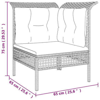vidaXL Salon de jardin 4 pcs avec coussins Gris Résine tressée