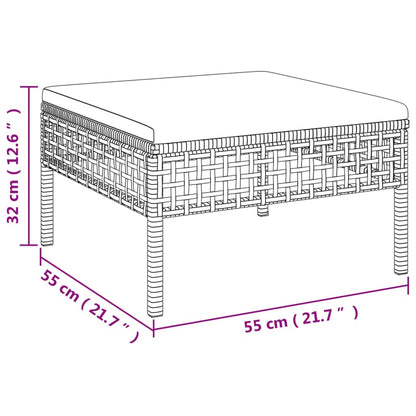 vidaXL Salon de jardin 4 pcs avec coussins Gris Résine tressée