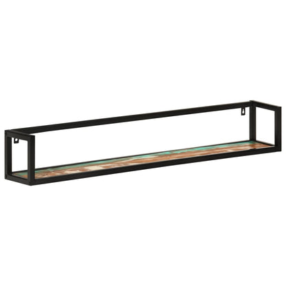 vidaXL Wandregale 2 Stk. 110x17x17 cm Altholz Massiv und Eisen