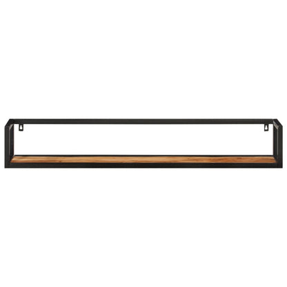 vidaXL Wandregale 2 Stk. 110x17x17 cm Massivholz Akazie und Eisen