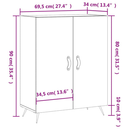 vidaXL Sideboard Braun Eichen-Optik 69,5x34x90 cm Holzwerkstoff