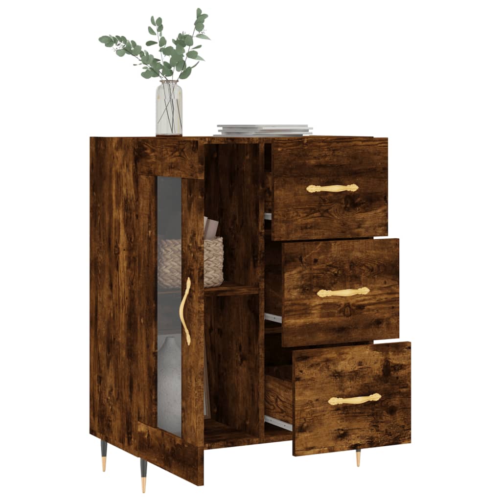 vidaXL Sideboard Räuchereiche 69,5x34x90 cm Holzwerkstoff