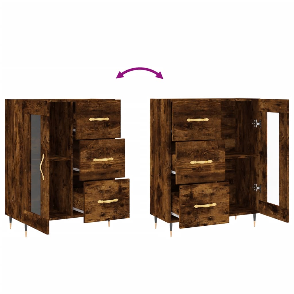 vidaXL Sideboard Räuchereiche 69,5x34x90 cm Holzwerkstoff