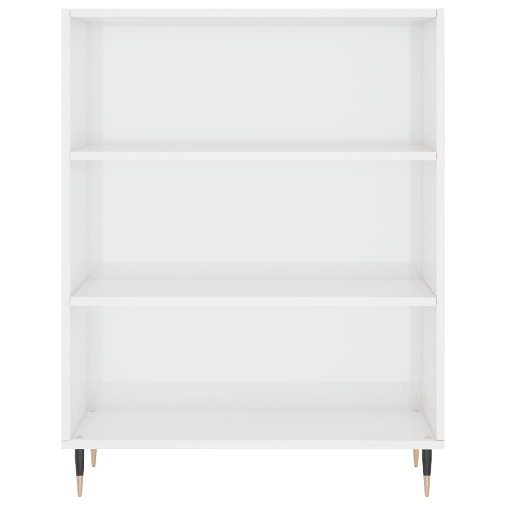 vidaXL Bücherregal Hochglanz-Weiß 69,5x32,5x90 cm Holzwerkstoff
