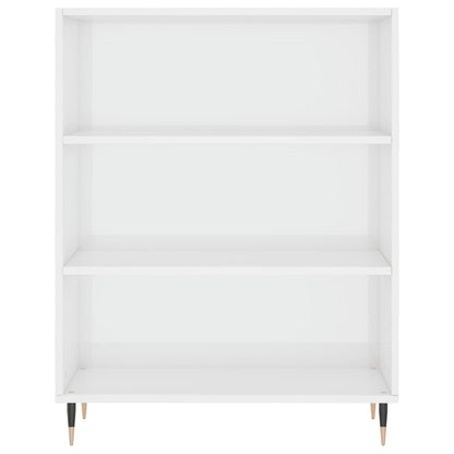 vidaXL Bücherregal Hochglanz-Weiß 69,5x32,5x90 cm Holzwerkstoff