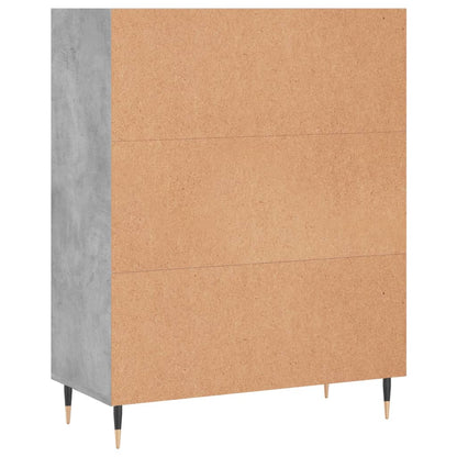 vidaXL Bücherregal Betongrau 69,5x32,5x90 cm Holzwerkstoff