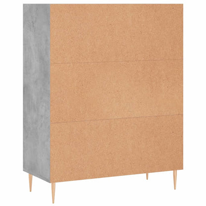 vidaXL Bücherregal Betongrau 69,5x32,5x90 cm Holzwerkstoff