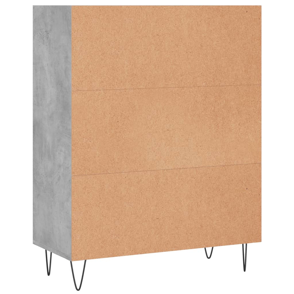 vidaXL Bücherregal Betongrau 69,5x32,5x90 cm Holzwerkstoff