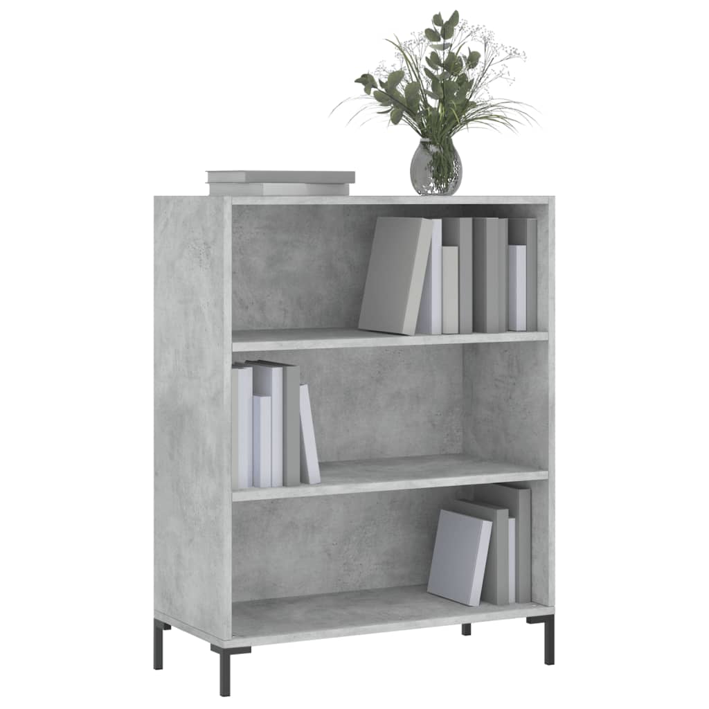 vidaXL Bücherregal Betongrau 69,5x32,5x90 cm Holzwerkstoff