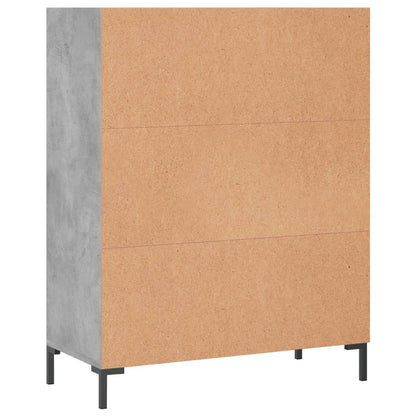 vidaXL Bücherregal Betongrau 69,5x32,5x90 cm Holzwerkstoff