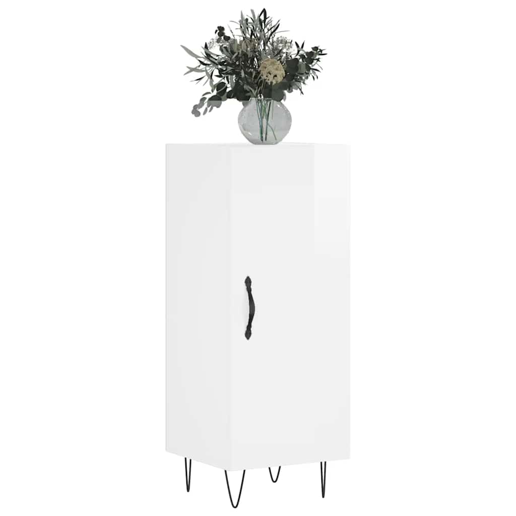 Sideboard Hochglanz-Weiß 34,5x34x90 cm Holzwerkstoff