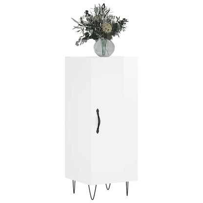 Sideboard Hochglanz-Weiß 34,5x34x90 cm Holzwerkstoff