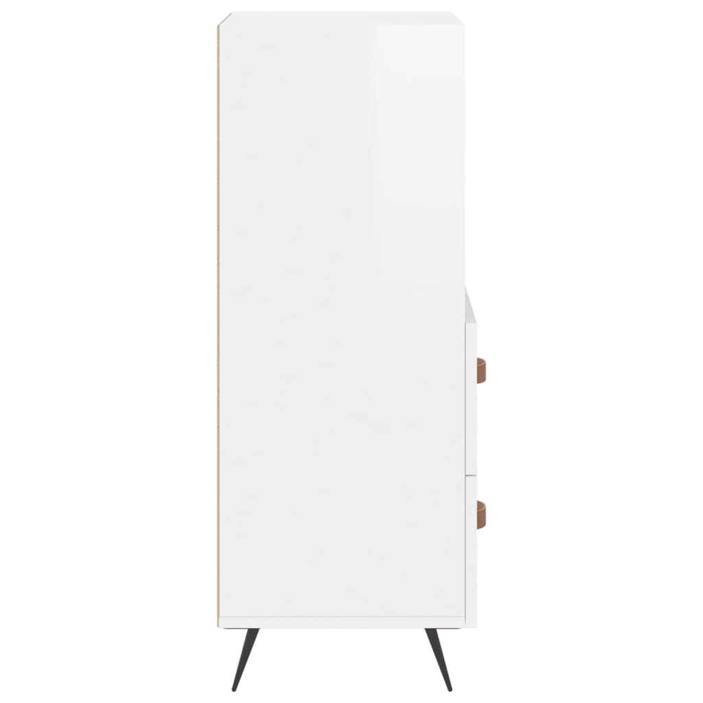 Sideboard Hochglanz-Weiß 34,5x34x90 cm Holzwerkstoff