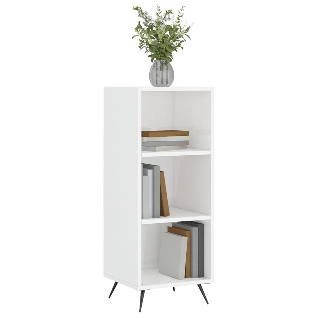 vidaXL Regalschrank Hochglanz-Weiß 34,5x32,5x90 cm Holzwerkstoff