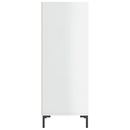 Sideboard Hochglanz-Weiß 34,5x32,5x90 cm Holzwerkstoff