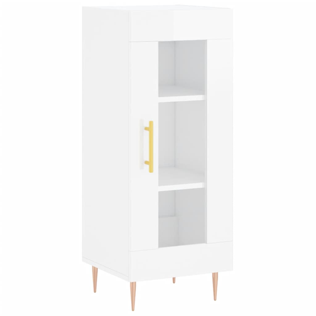 vidaXL Buffet haut brillant blanc 34,5x34x90 cm Bois d'ingénierie