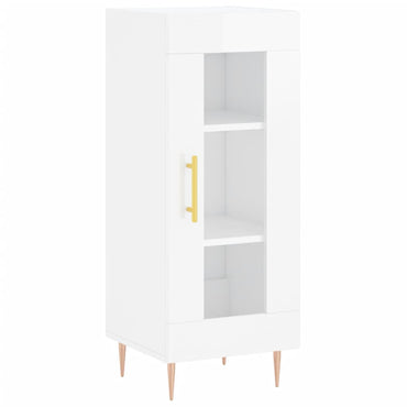 vidaXL Buffet haut brillant blanc 34,5x34x90 cm Bois d'ingénierie