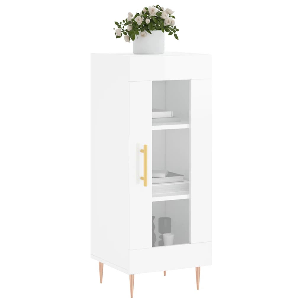 vidaXL Buffet haut brillant blanc 34,5x34x90 cm Bois d'ingénierie