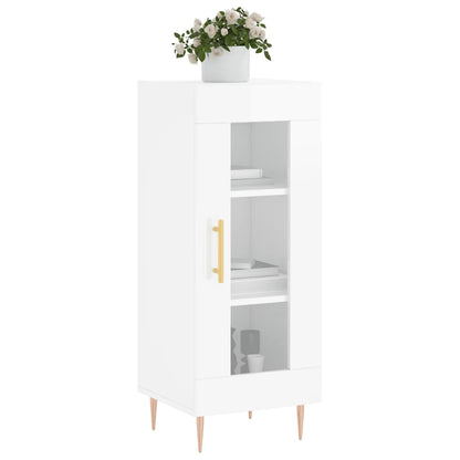 vidaXL Buffet haut brillant blanc 34,5x34x90 cm Bois d'ingénierie