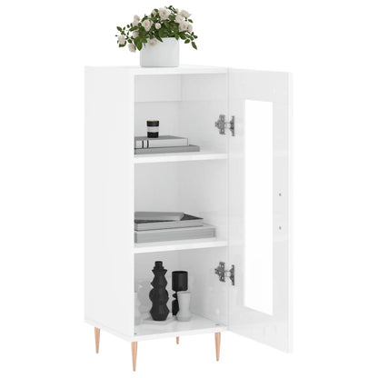 vidaXL Buffet haut brillant blanc 34,5x34x90 cm Bois d'ingénierie