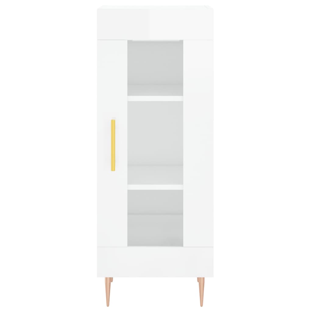 vidaXL Buffet haut brillant blanc 34,5x34x90 cm Bois d'ingénierie