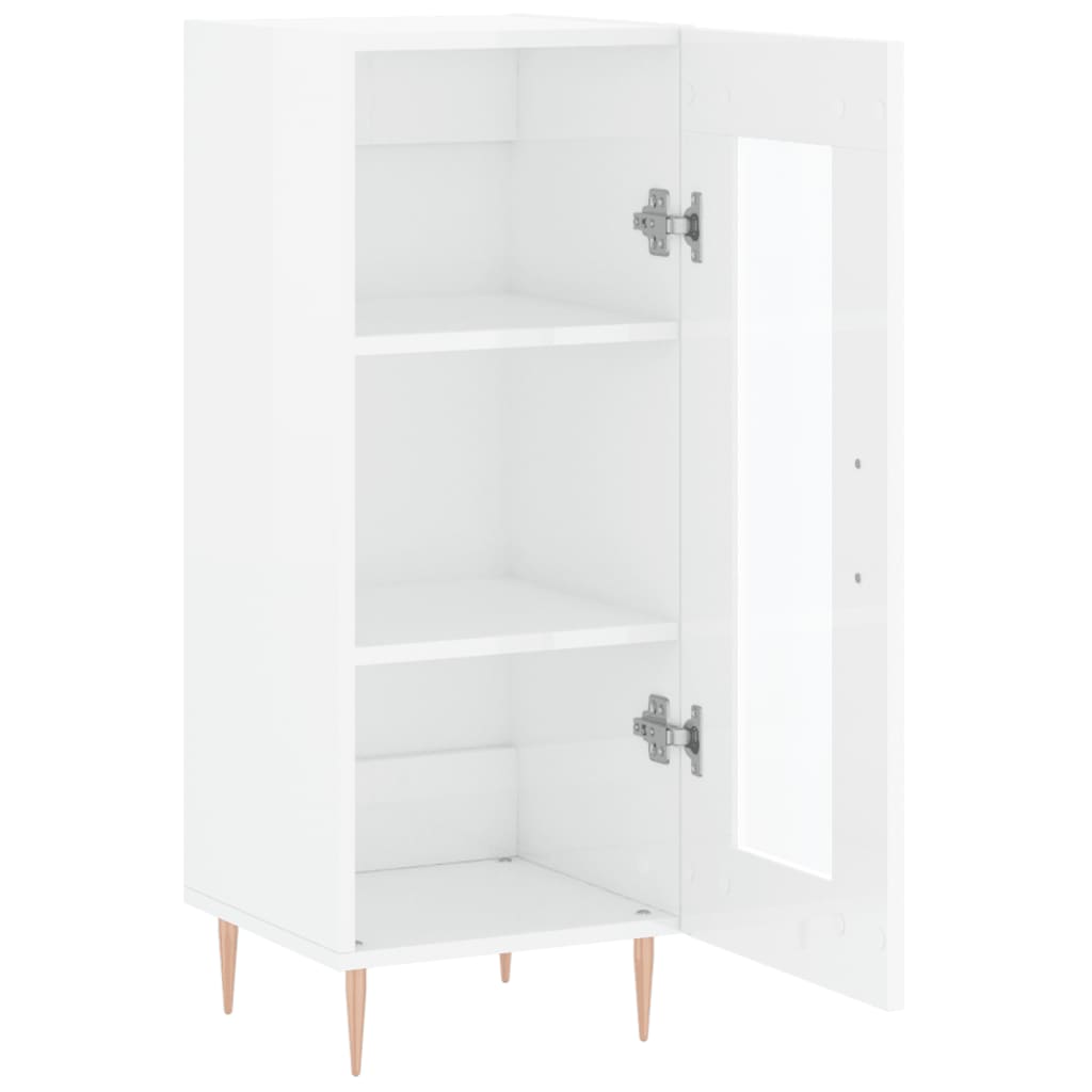 vidaXL Buffet haut brillant blanc 34,5x34x90 cm Bois d'ingénierie