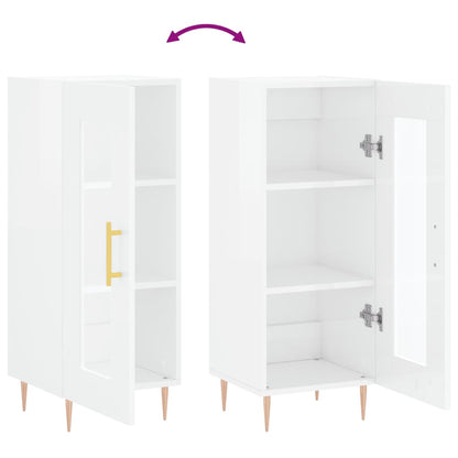 vidaXL Buffet haut brillant blanc 34,5x34x90 cm Bois d'ingénierie
