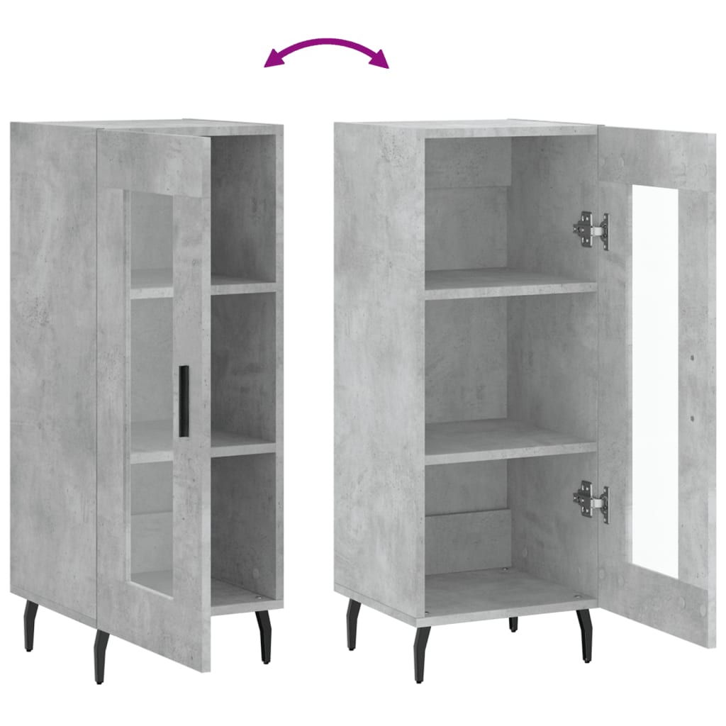 vidaXL Sideboard Betongrau 34,5x34x90 cm Holzwerkstoff