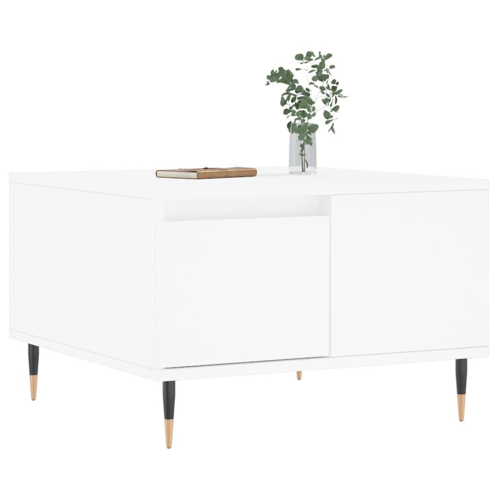 vidaXL Couchtisch Weiß 55x55x36,5 cm Holzwerkstoff