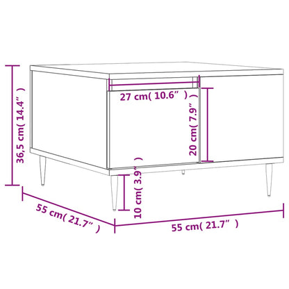 vidaXL Couchtisch Weiß 55x55x36,5 cm Holzwerkstoff