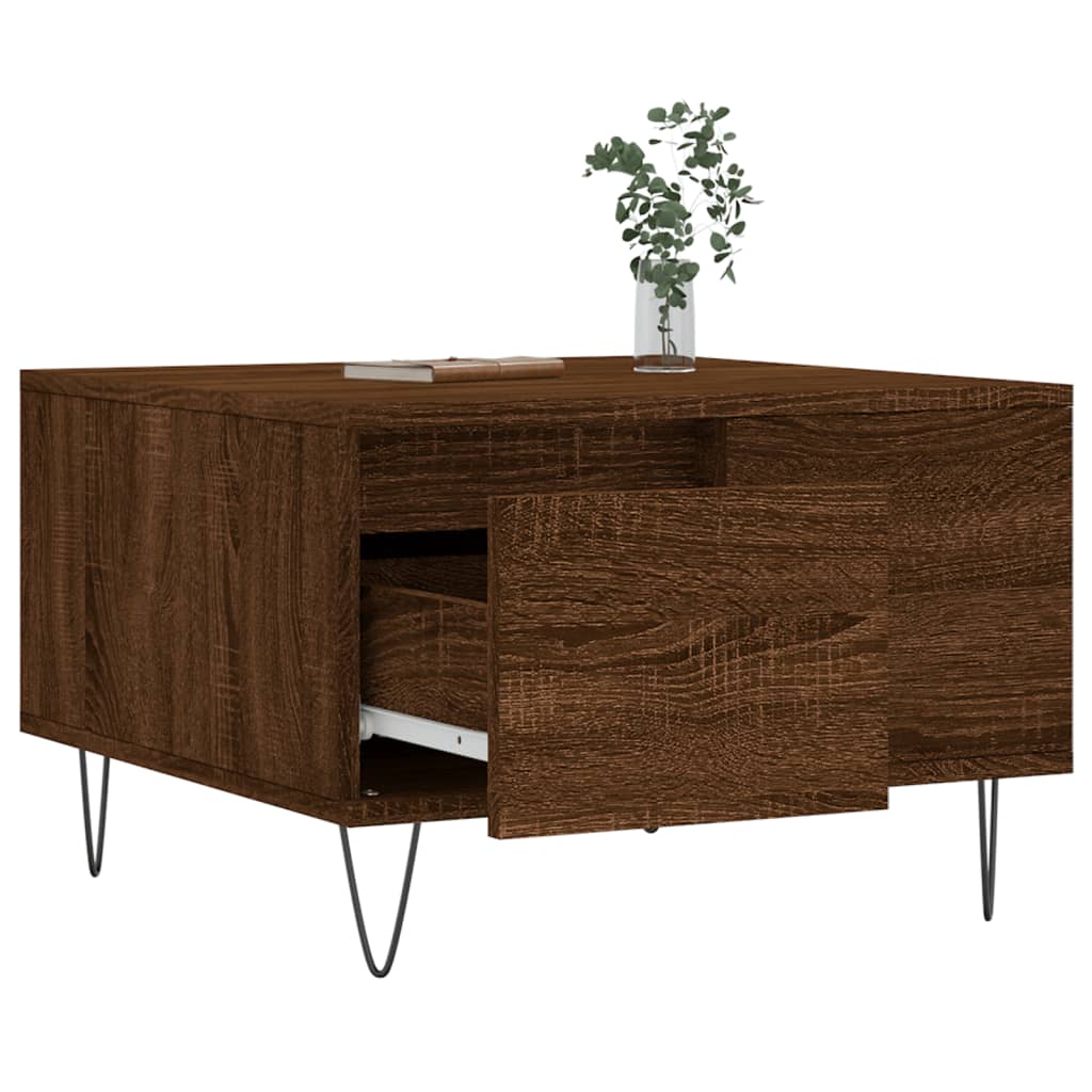 vidaXL Couchtisch Braun Eichen-Optik 55x55x36,5 cm Holzwerkstoff