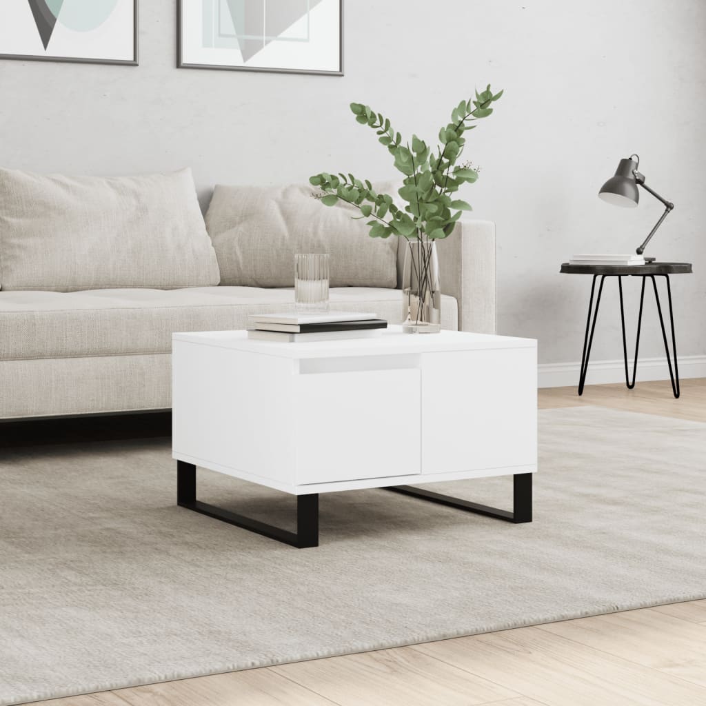 vidaXL Couchtisch Weiß 55x55x36,5 cm Holzwerkstoff