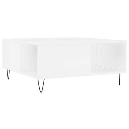 vidaXL Couchtisch Weiß 80x80x36,5 cm Holzwerkstoff