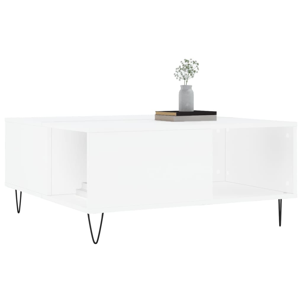 vidaXL Couchtisch Weiß 80x80x36,5 cm Holzwerkstoff