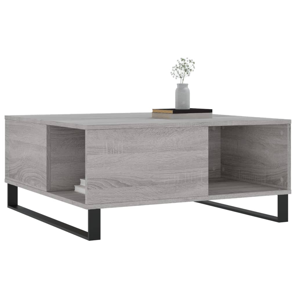 vidaXL Couchtisch Grau Sonoma 80x80x36,5 cm Holzwerkstoff