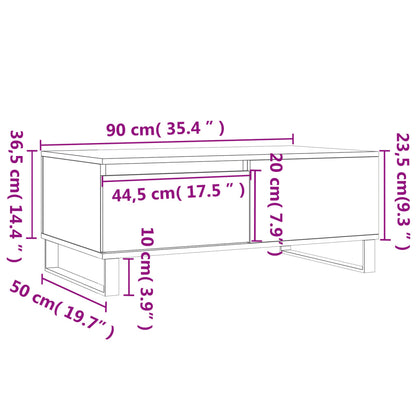 vidaXL Couchtisch Betongrau 90x50x36,5 cm Holzwerkstoff