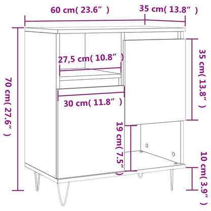 vidaXL Buffet haut brillant blanc 60x35x70 cm Bois d'ingénierie