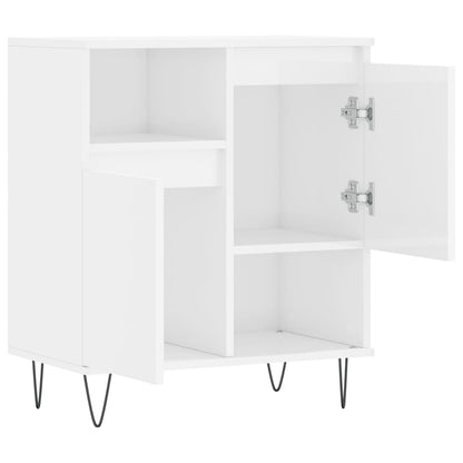 vidaXL Buffet haut brillant blanc 60x35x70 cm Bois d'ingénierie