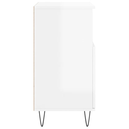 vidaXL Buffet haut brillant blanc 60x35x70 cm Bois d'ingénierie