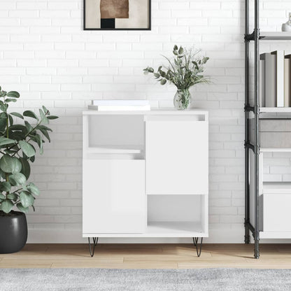 vidaXL Buffet haut brillant blanc 60x35x70 cm Bois d'ingénierie