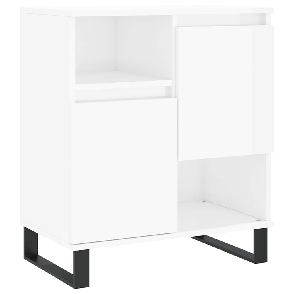 vidaXL Buffet haut brillant blanc 60x35x70 cm Bois d'ingénierie