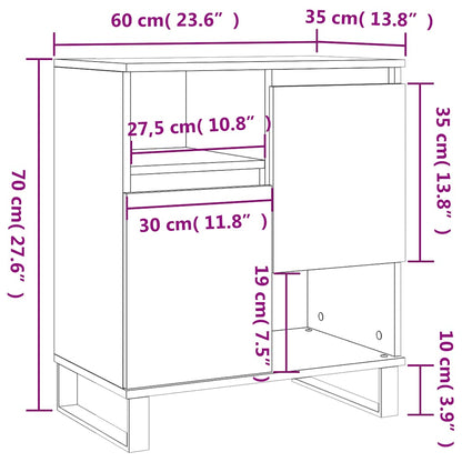 vidaXL Buffet haut brillant blanc 60x35x70 cm Bois d'ingénierie