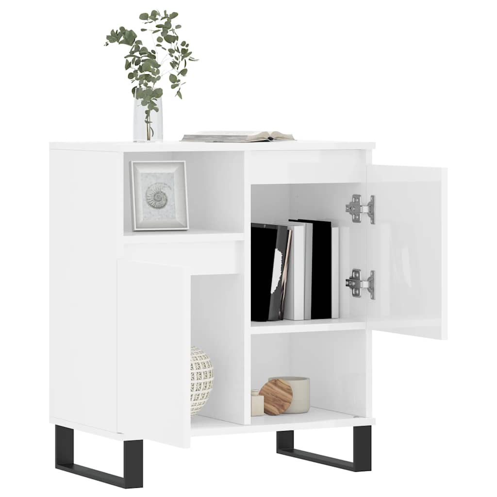 vidaXL Buffet haut brillant blanc 60x35x70 cm Bois d'ingénierie