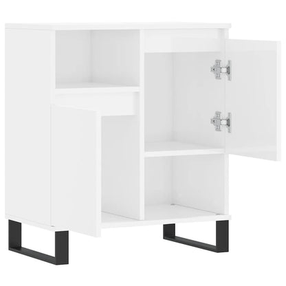 vidaXL Buffet haut brillant blanc 60x35x70 cm Bois d'ingénierie