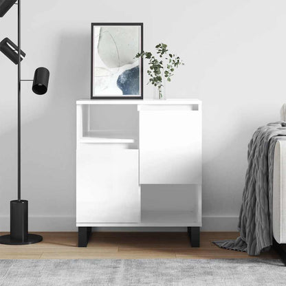 vidaXL Buffet haut brillant blanc 60x35x70 cm Bois d'ingénierie