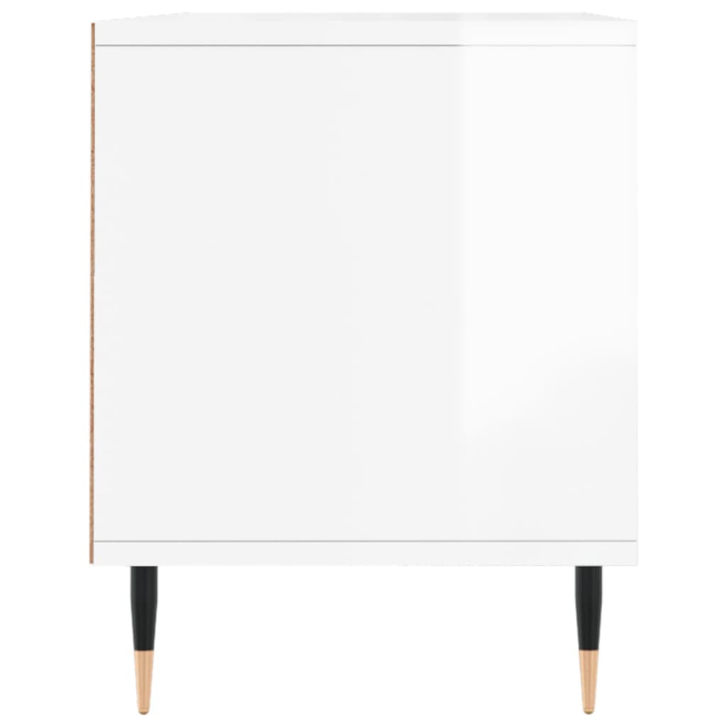 vidaXL TV-Schrank Hochglanz-Weiß 100x34,5x44,5 cm Holzwerkstoff