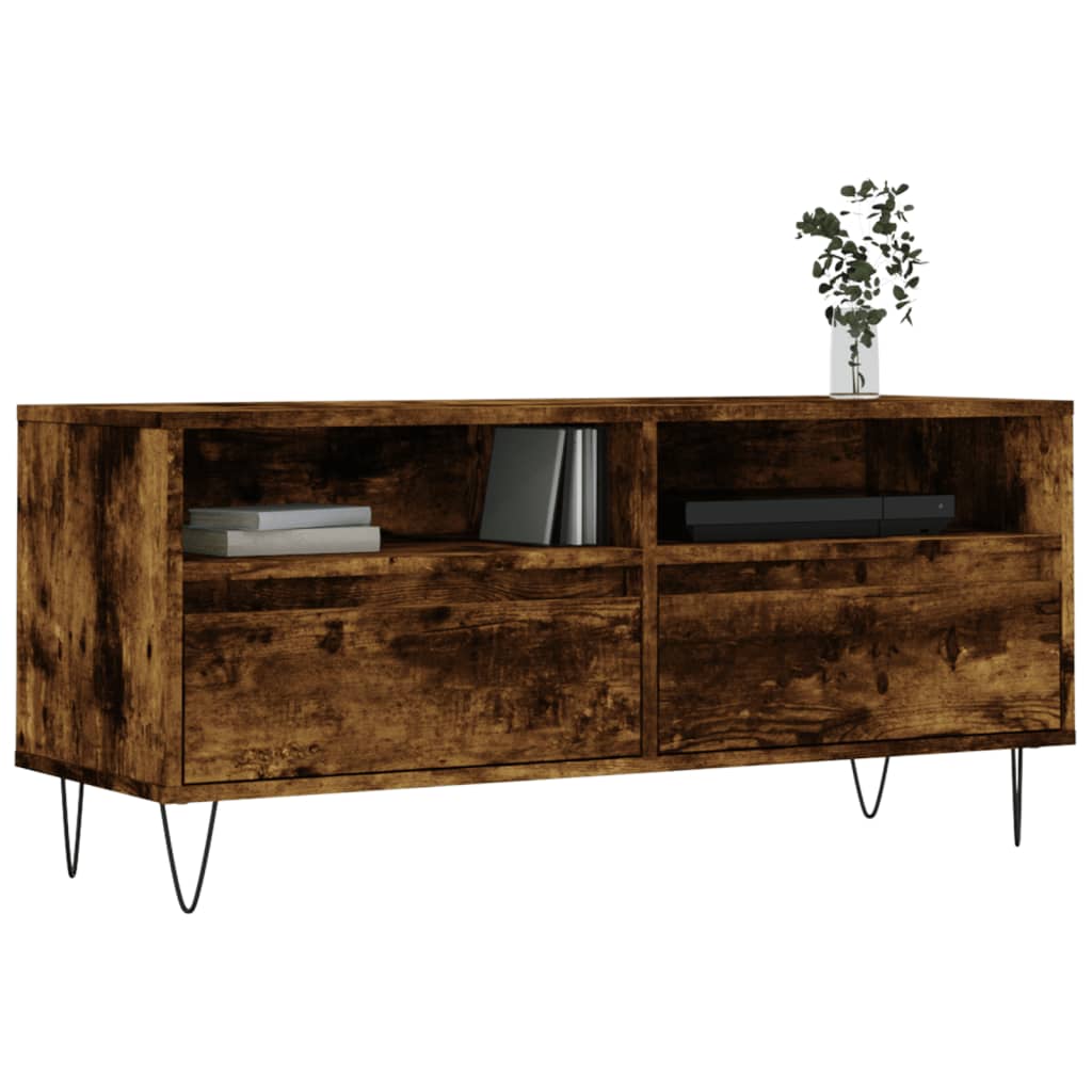 vidaXL TV-Schrank Räuchereiche 100x34,5x44,5 cm Holzwerkstoff