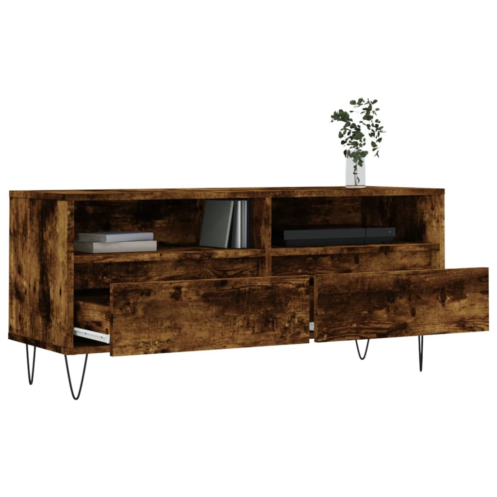 vidaXL TV-Schrank Räuchereiche 100x34,5x44,5 cm Holzwerkstoff