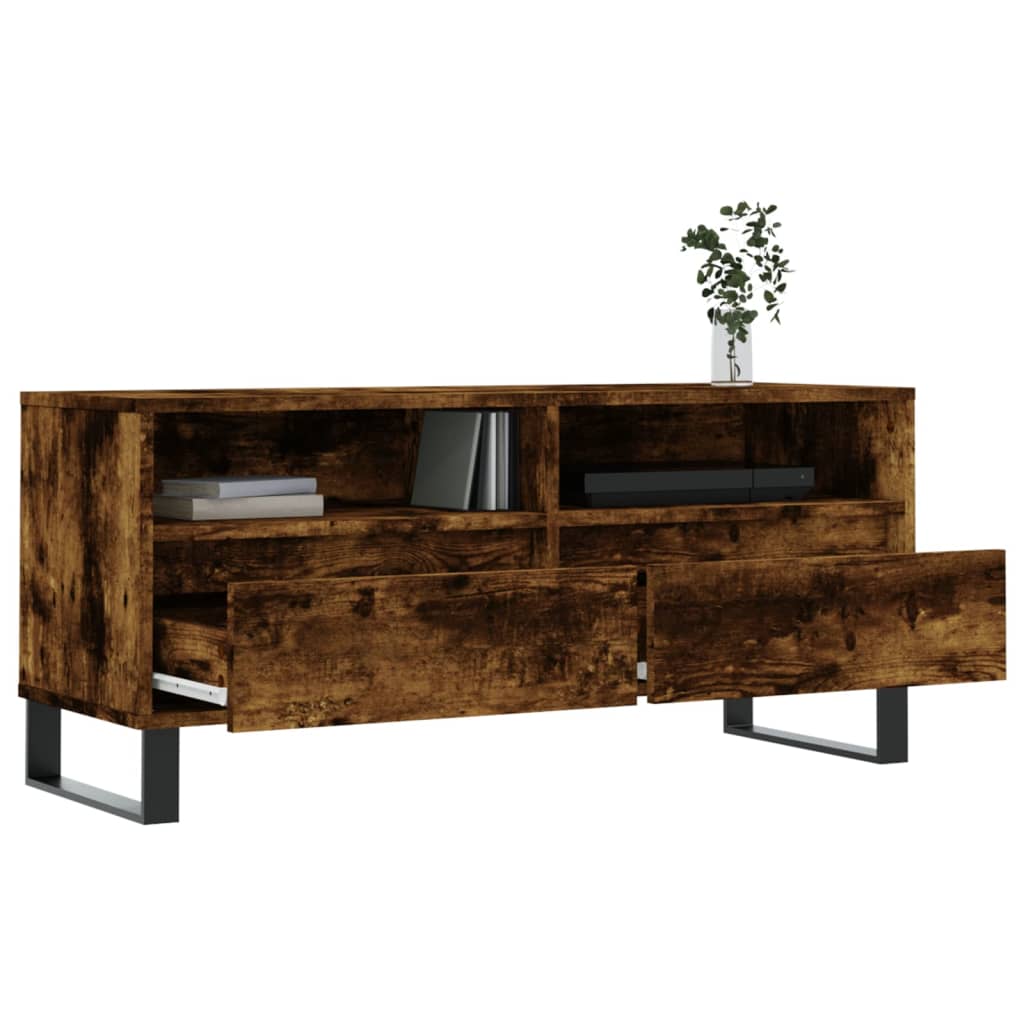 vidaXL TV-Schrank Räuchereiche 100x34,5x44,5 cm Holzwerkstoff